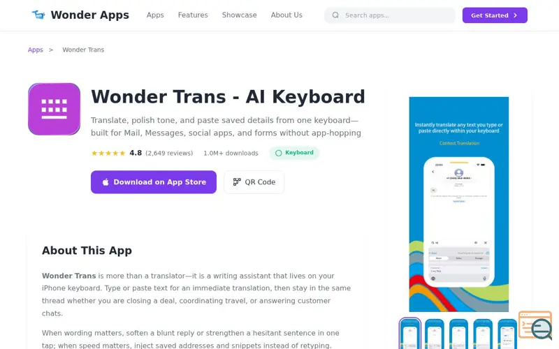Screenshot of Wonder Trans