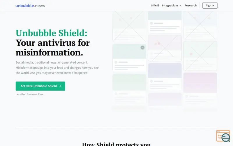 Screenshot of Unbubble Shield