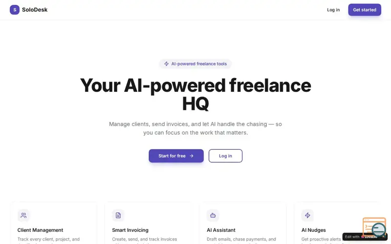 Screenshot of SoloDesk