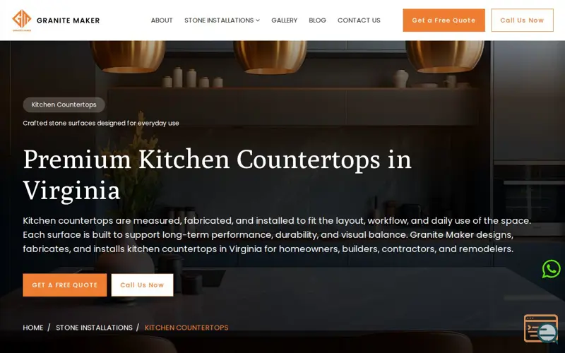 Screenshot of Granite Maker- Kitchen Countertops