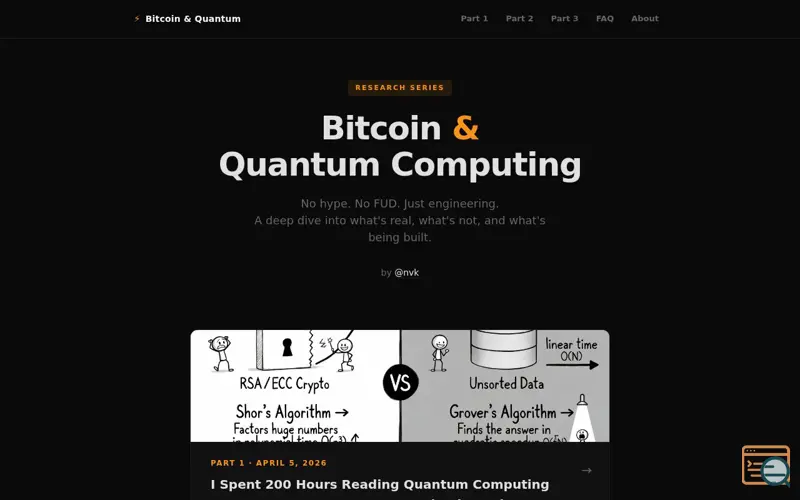 Screenshot of Bitcoin and Quantum Computing