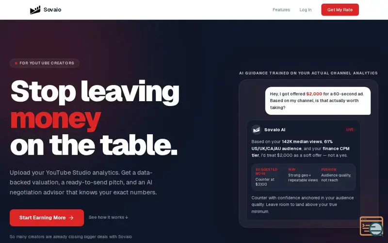 Screenshot of Sovaio