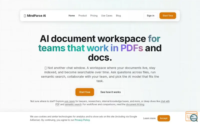 Screenshot of MindParse