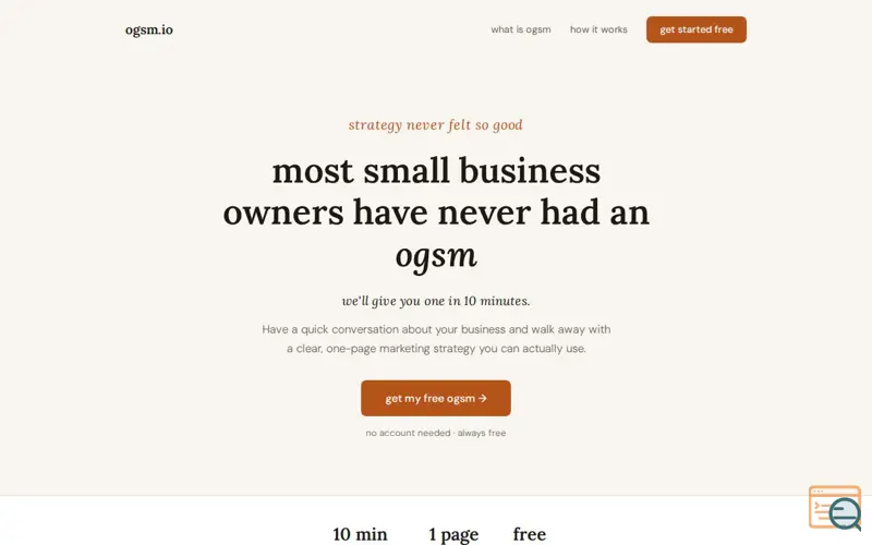 Screenshot of ogsm.io 
