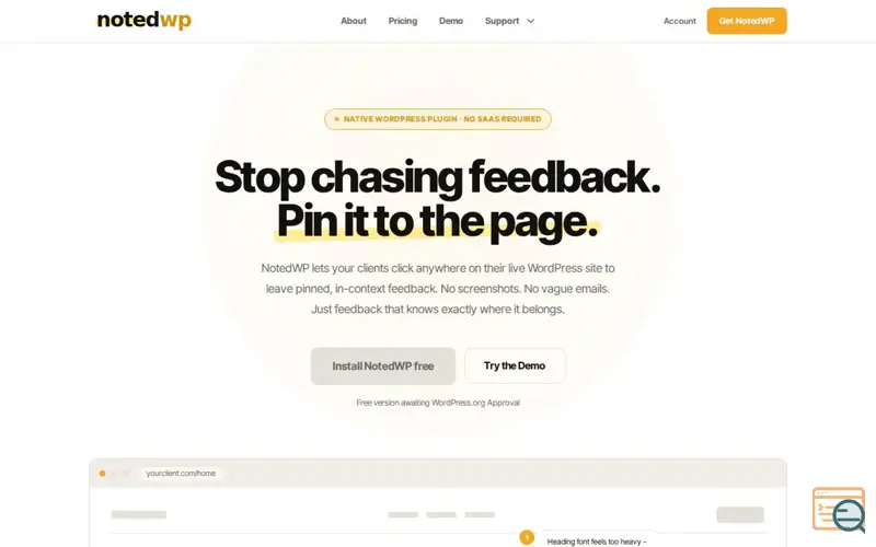 Screenshot of NotedWP