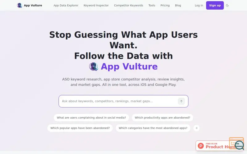 Screenshot of App Vulture