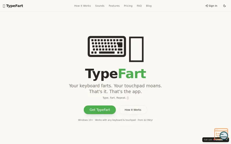 Screenshot of TypeFart