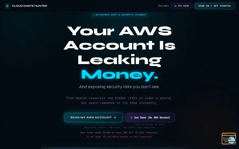 Screenshot of Cloud Waste Hunter