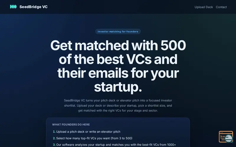 Screenshot of SeedBridge VC