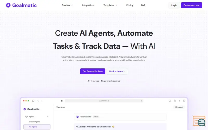Screenshot of Goalmatic