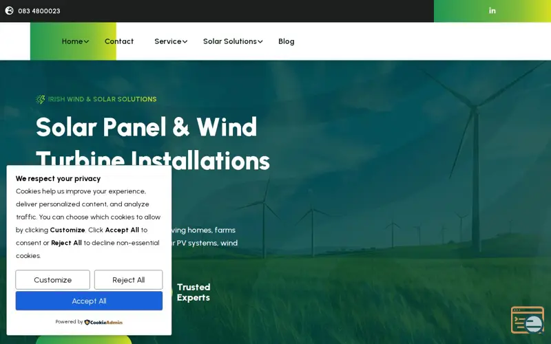 Screenshot of Irish Wind & Solar