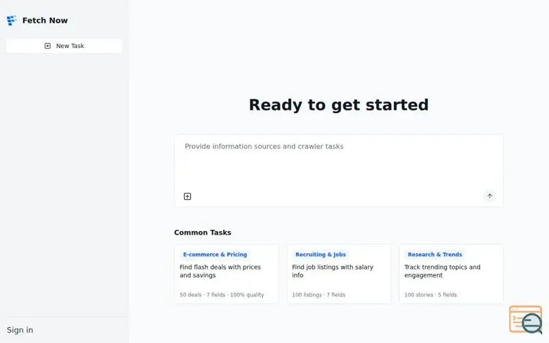 Screenshot of Fetch Now
