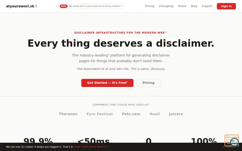 Screenshot of At Your Own Risk