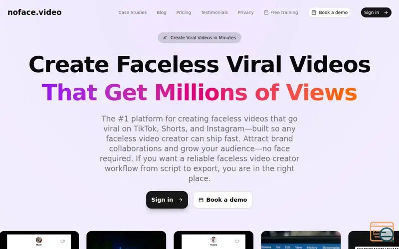 Screenshot of noface.video