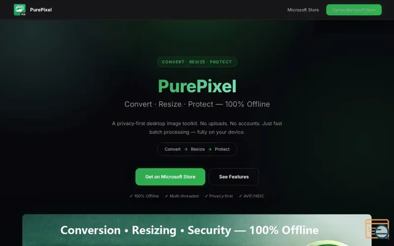 Screenshot of PurePixel