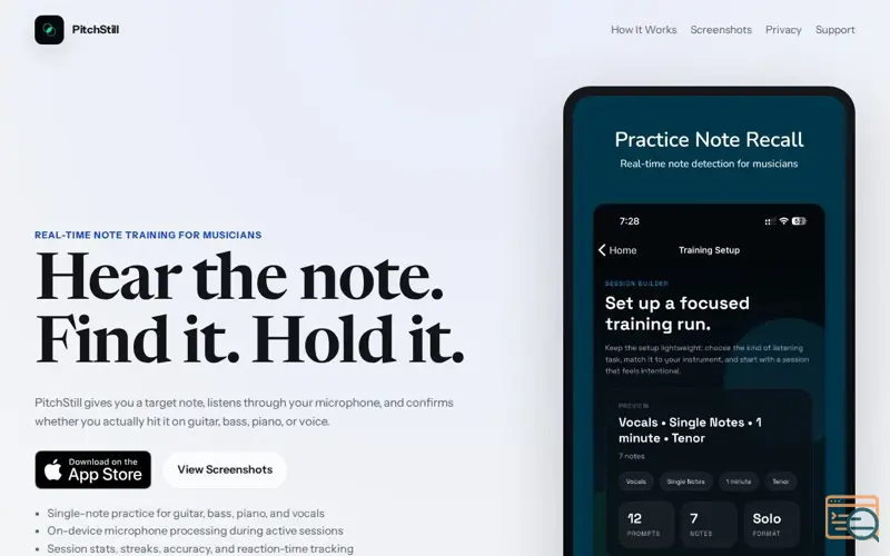 Screenshot of PitchStill: Note Training