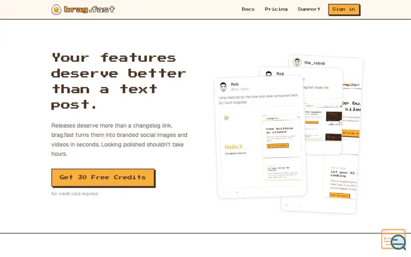 Screenshot of brag.fast