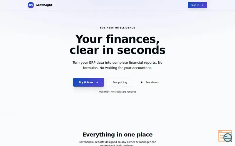 Screenshot of GrowSight