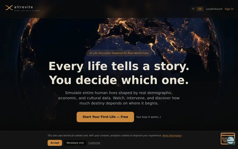 Screenshot of Altrevite