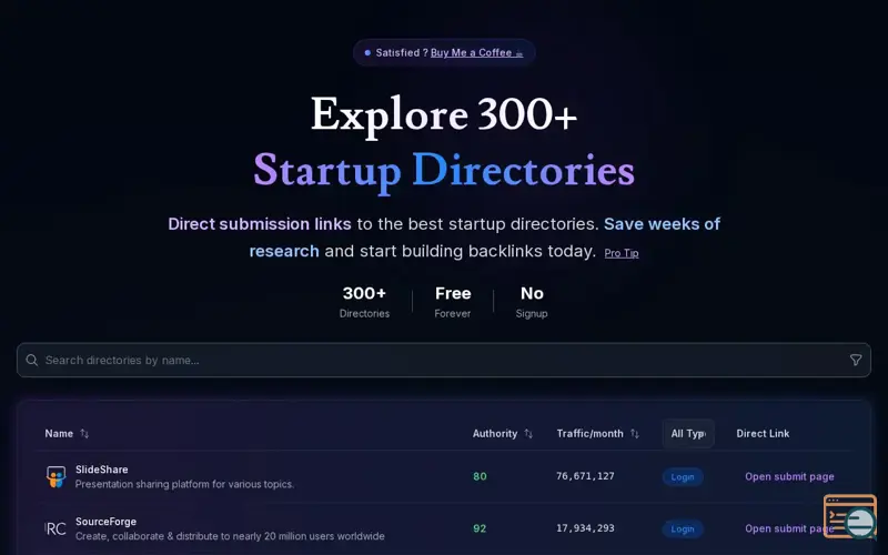 Screenshot of BackLinks