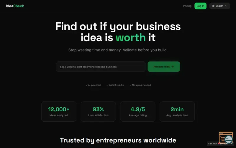 Screenshot of IdeaCheck-Verificação de ideias