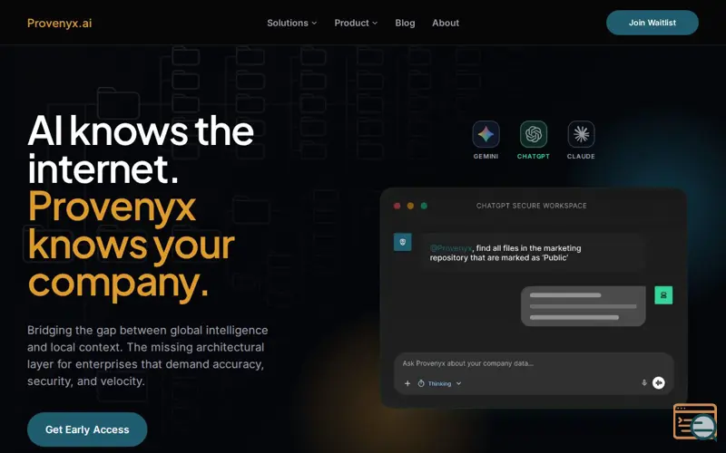 Screenshot of Provenyx.ai