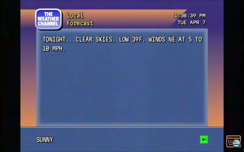 Screenshot of RetroCast Now by The Weather Channel