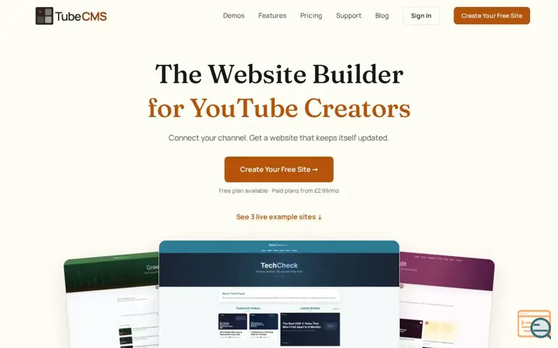 Screenshot of TubeCMS