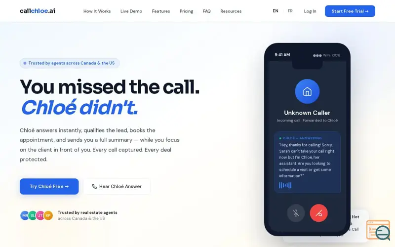 Screenshot of CallChloé