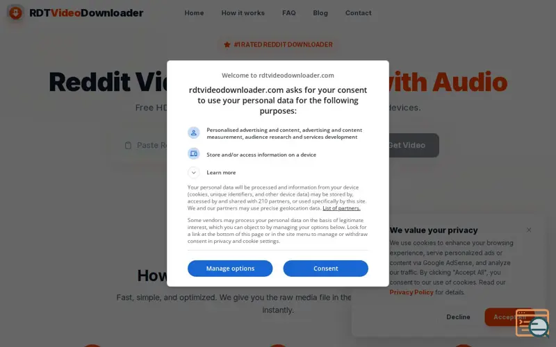 Screenshot of Reddit Video Downloader