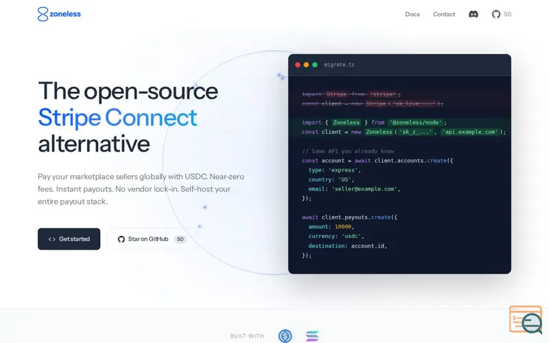 Screenshot of Zoneless