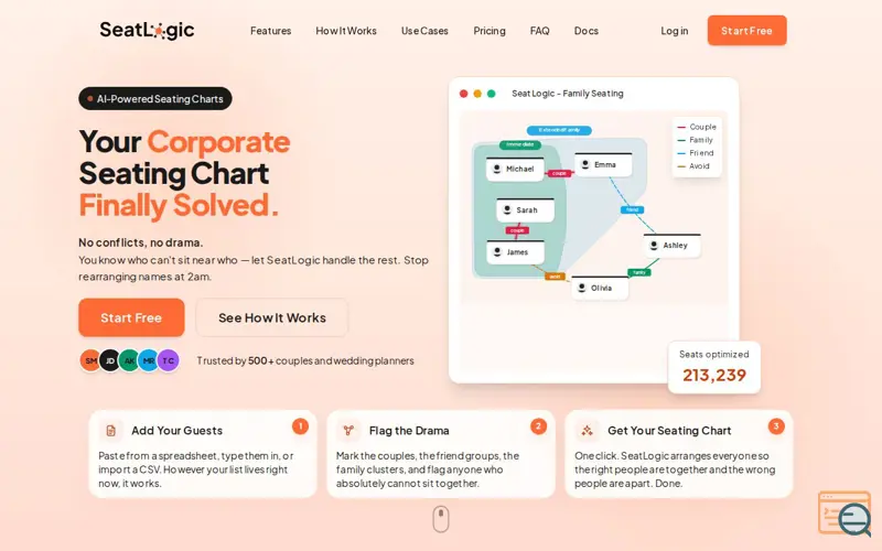 Screenshot of SeatLogic