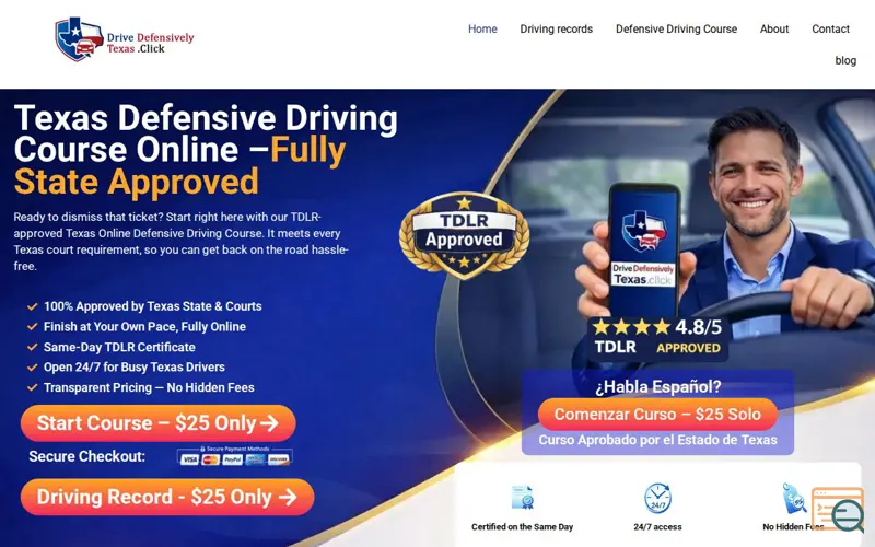 Screenshot of Drive Defensively Texas Click