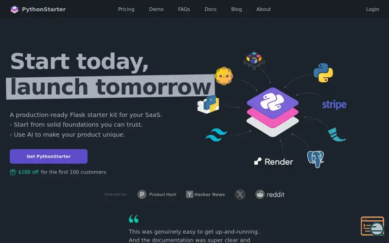 Screenshot of PythonStarter