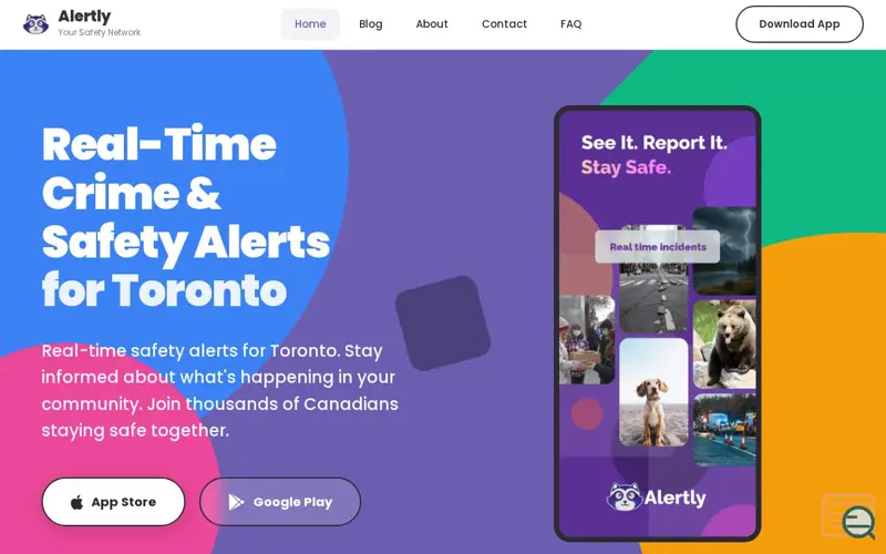Screenshot of Alertly