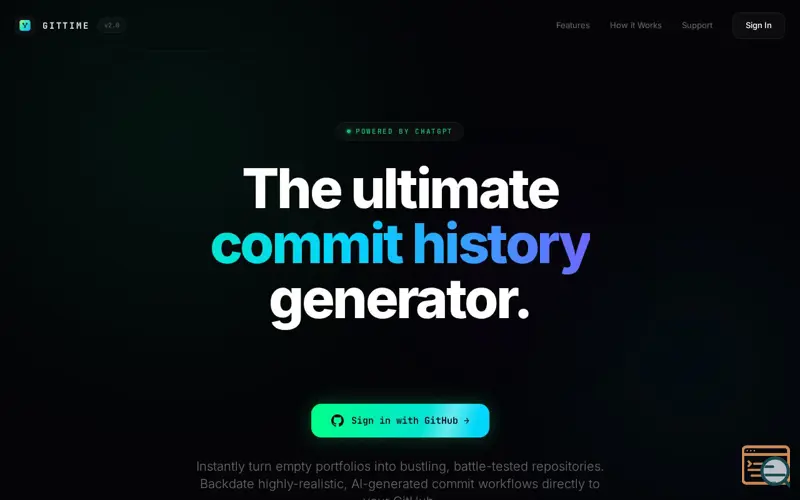 Screenshot of GitTime — Commit Timeline Generator