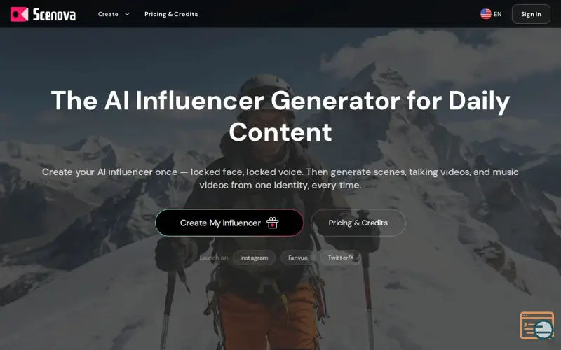 Screenshot of Scenova AI