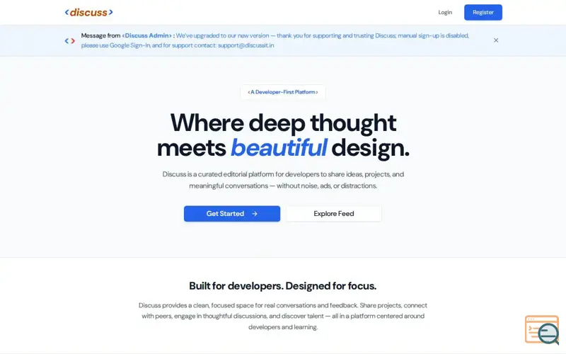 Screenshot of Discuss