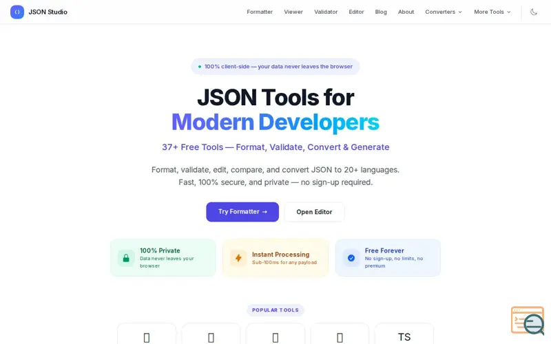 Screenshot of JSON Studio