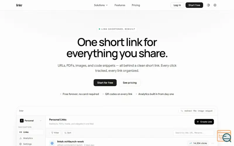 Screenshot of linkr.sh