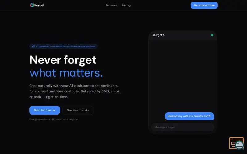 Screenshot of XForget.com