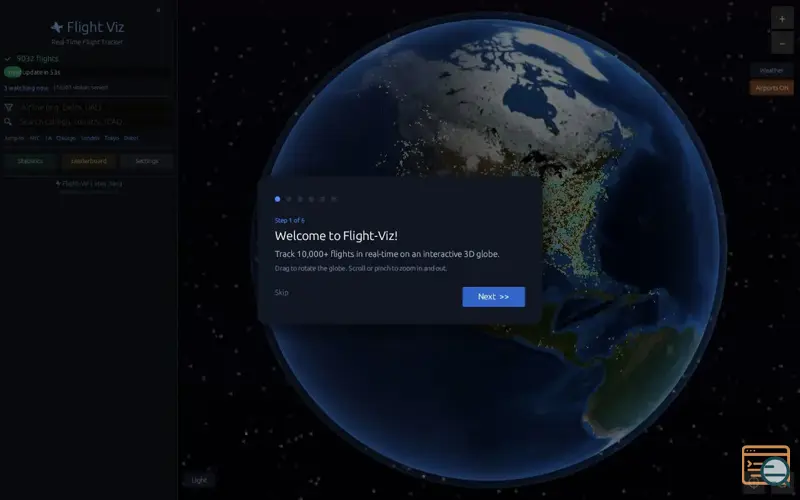 Screenshot of Flight Viz