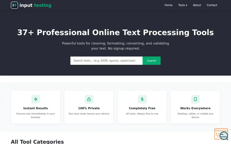 Screenshot of Professional Text Processing Tools