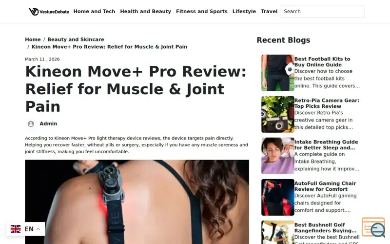 Screenshot of Kineon Move+ Pro Review