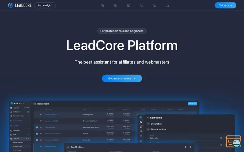 Screenshot of LeadCore