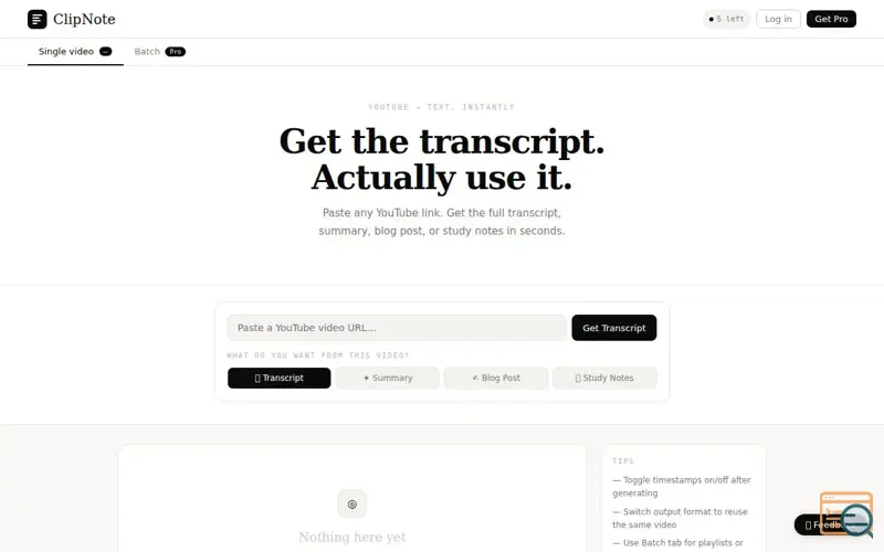 Screenshot of ClipNote