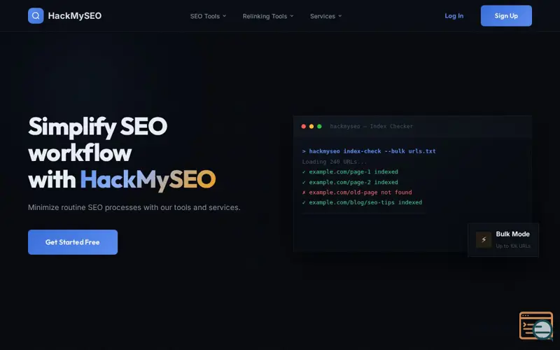 Screenshot of HackMySEO