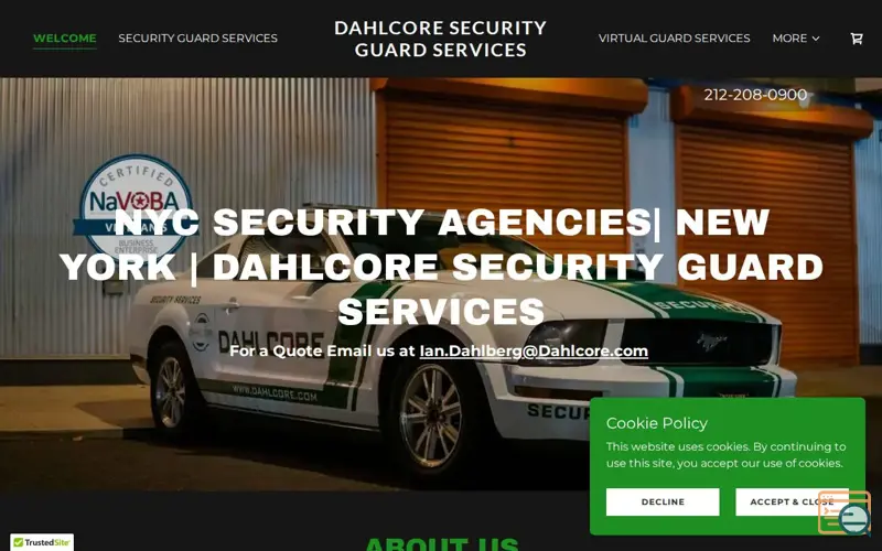 Screenshot of DAHLCORE SECURITY GUARD SERVICES