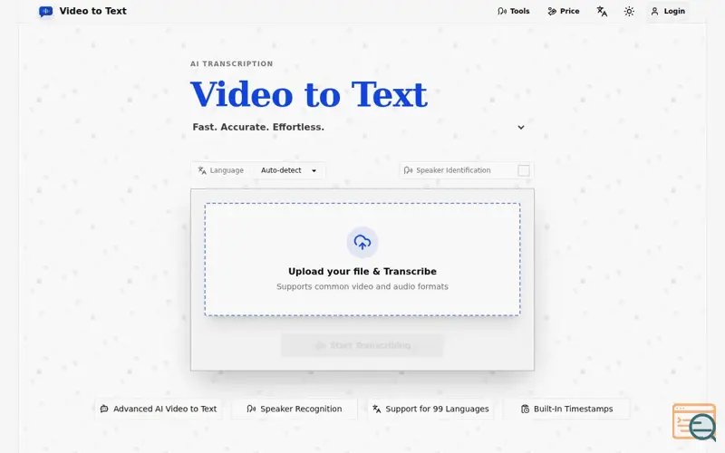 Screenshot of Video to Text