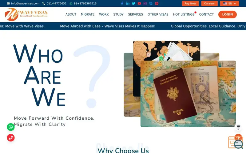Screenshot of Wave Visas